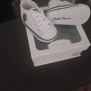 Ralph Lauren White and Black Kids Sneakers
